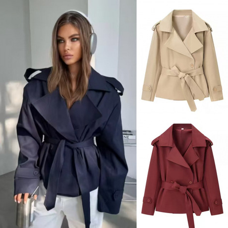 Jaket trench pendek pakai belt