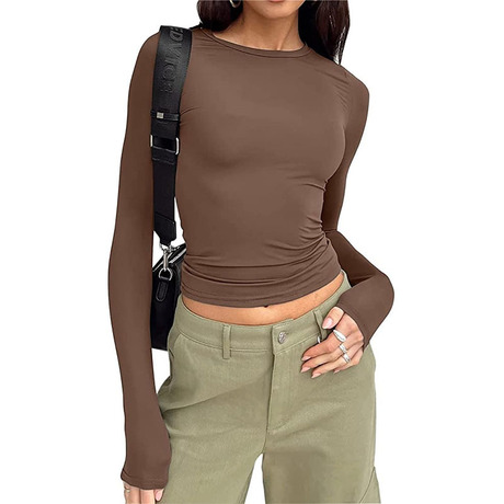 Kaos lengan panjang basic slim-fit