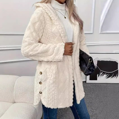 Cardigan hoodie fleece dua sisi