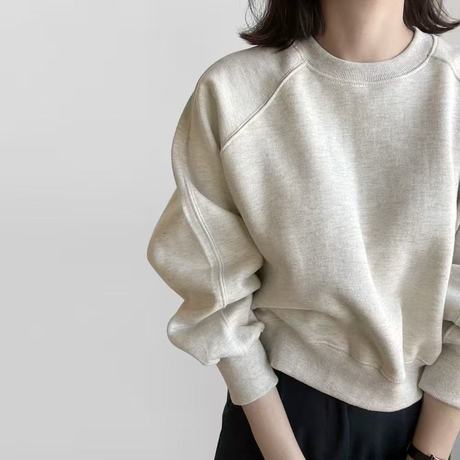 Sweatshirt fleece pendek abu